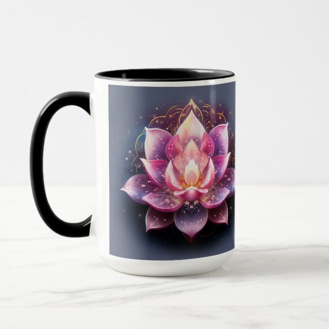 Lotus Blume Affirmation I erreicht Großes Tasse (Links)