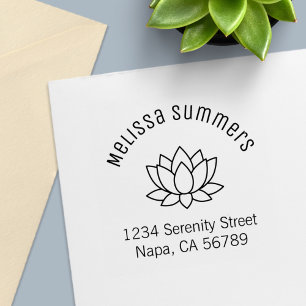 Lotus-Blume-Angegebene Adresse Permastempel