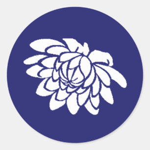Lotus-Blume-Aufkleber (Indigo) Runder Aufkleber