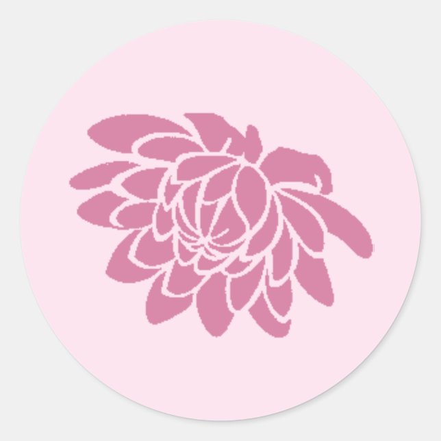 Lotus-Blume-Aufkleber (pink) Runder Aufkleber (Vorderseite)