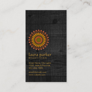 Lotus Blume Black Wood Yoga Medizin Spa Visitenkarte