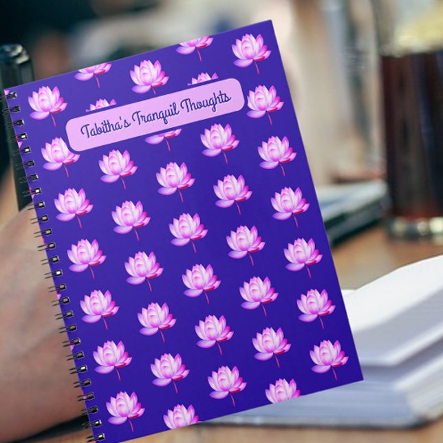 Lotus Blume Blue Background Notebook Notizblock (Von Creator hochgeladen)