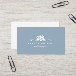 Lotus Blume Blue Floral minimalistisch beruflich Visitenkarte
