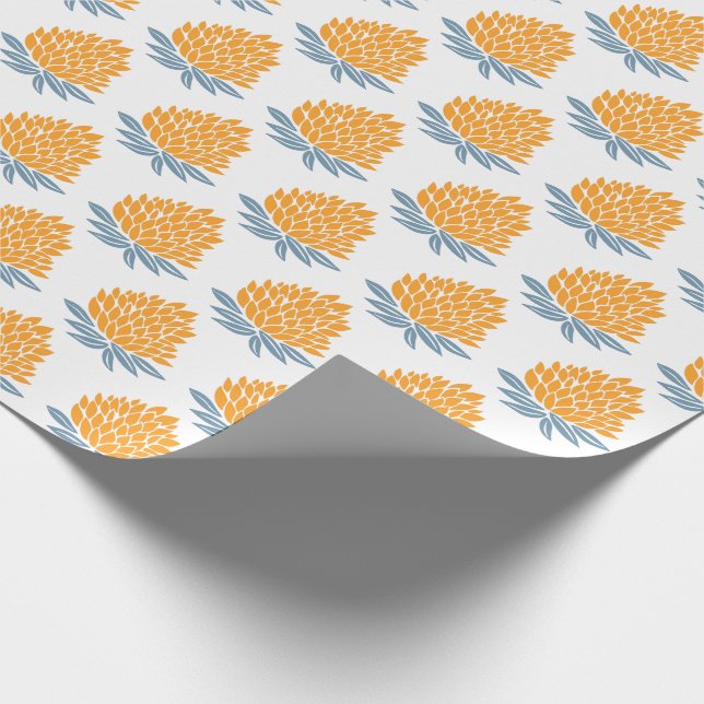 Lotus Blume Blue Orange Holiday Gift Geschenkpapier (Ecke)