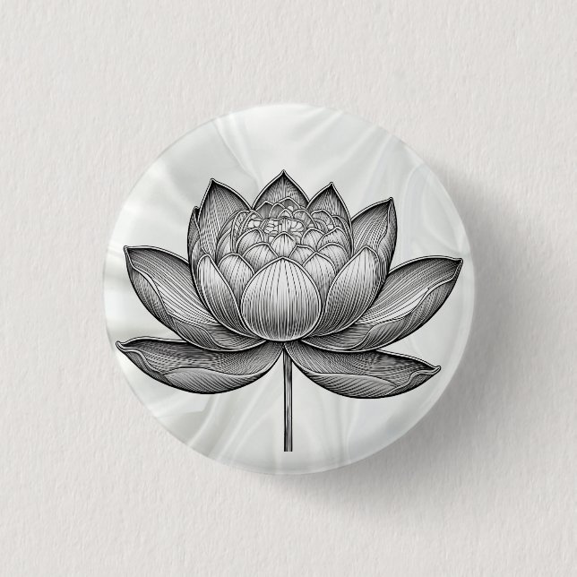 Lotus-Blume, Blume der Wasserlilie Button (Vorderseite)