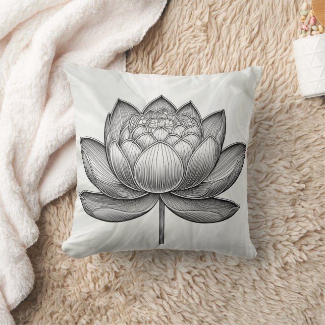 Lotus-Blume, Blume der Wasserlilie Kissen (Decke)