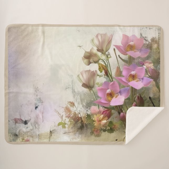 Lotus Blume Botanisches Wasser Sherpadecke (Vorderseite (Horizontal))