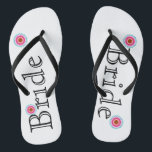 Lotus Blume Bride Flip Flops<br><div class="desc">Es ist White and Pink Lotus Blume Bride's Fun,  benutzerdefinierte Hochzeitsflip Flops.</div>