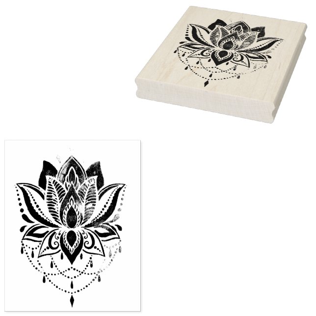 Lotus Blume Design 1 Gummi Briefmarke Gummistempel (Stempel)