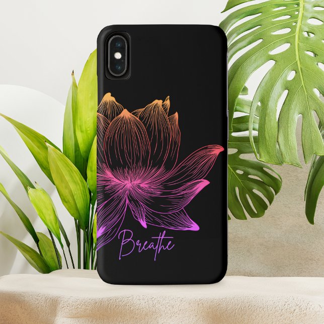 Lotus Blume Design Yoga Meditation Liebe Schwarz Case-Mate iPhone Hülle (Von Creator hochgeladen)