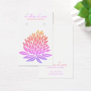 Lotus Blume Earring Necklace Juwelier Display Card