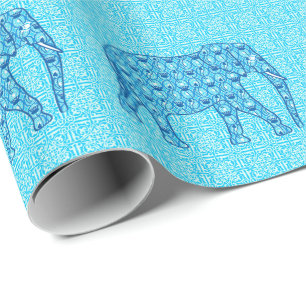 Lotus Blume Elefant - Türkis Geschenkpapier