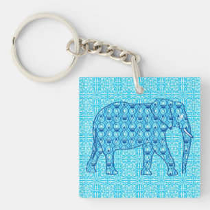 Lotus Blume Elefant - Türkis Schlüsselanhänger