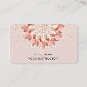 Lotus Blume Elegant Yoga Meditation Instruktor Visitenkarte