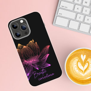 Lotus Blume Farbenfrohe Linie Kunst, Dichtung iPhone 16 Pro Max Hülle