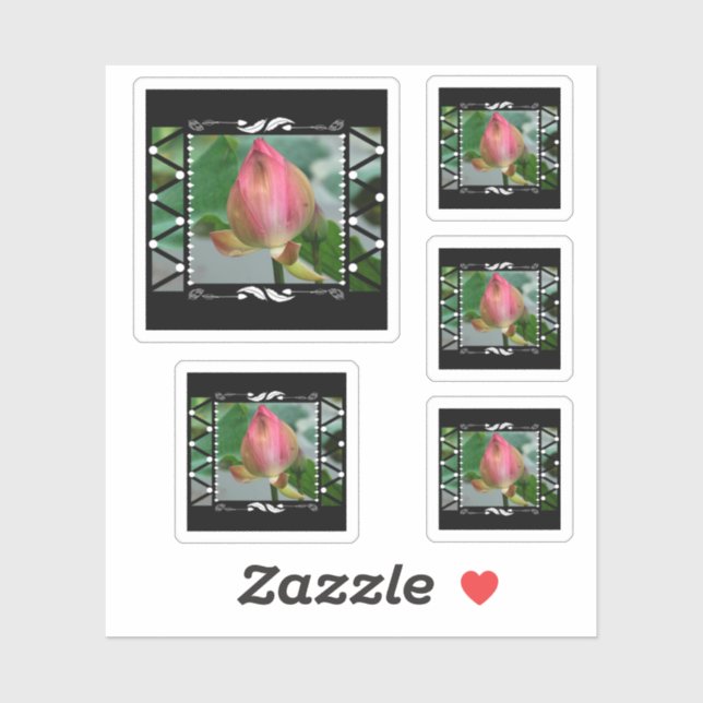 Lotus Blume Floral Geometric Aufkleber (Blatt)