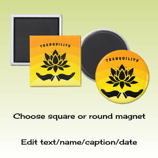 Lotus Blume friedliche Silhouette orange Magnet