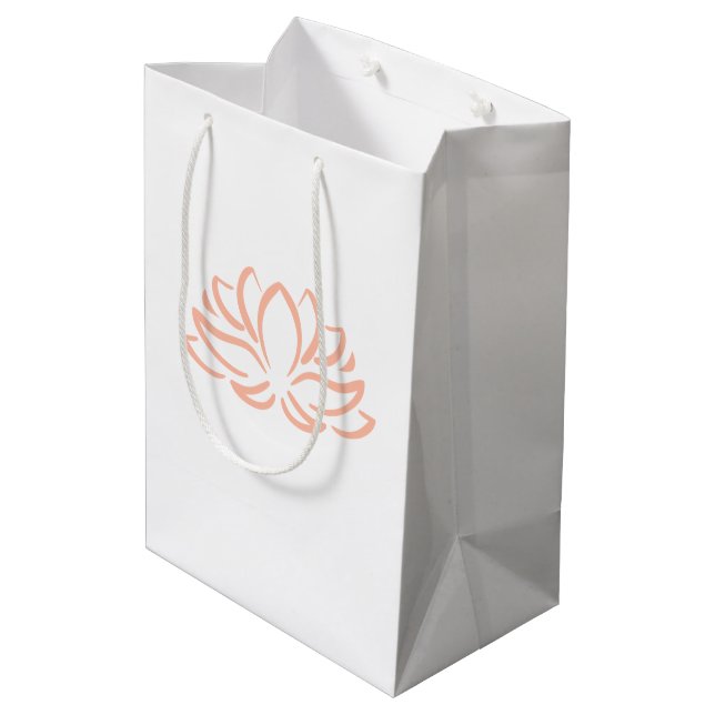Lotus Blume Geschenktasche: Zen-Geschenktasche Mittlere Geschenktüte (Rückseite Schrägansicht)