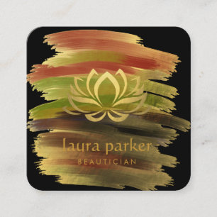 Lotus Blume Gold Logos Heilung Yoga Quadratische Visitenkarte