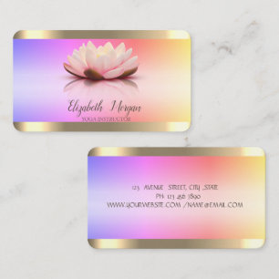 Lotus Blume Gold Streifen Ombre Yoga Instructor Visitenkarte