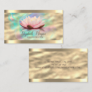 Lotus Blume Gold Strip Rose Gold Holographic Ink Visitenkarte