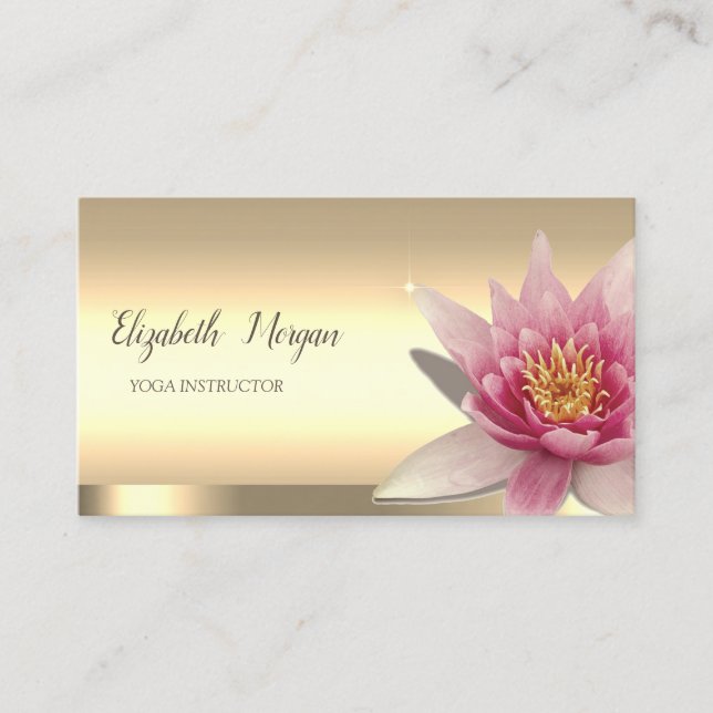 Lotus Blume Gold Yoga Instructor Visitenkarte (Vorderseite)