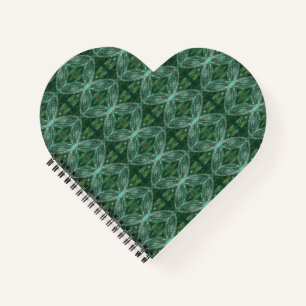 Lotus Blume Green Galaxy Heart Shape Notebook Notizbuch