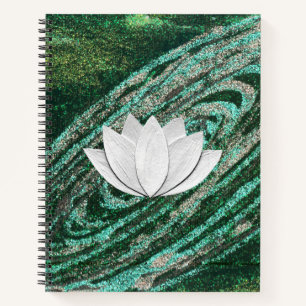 Lotus Blume Green Galaxy Notebook Notizbuch