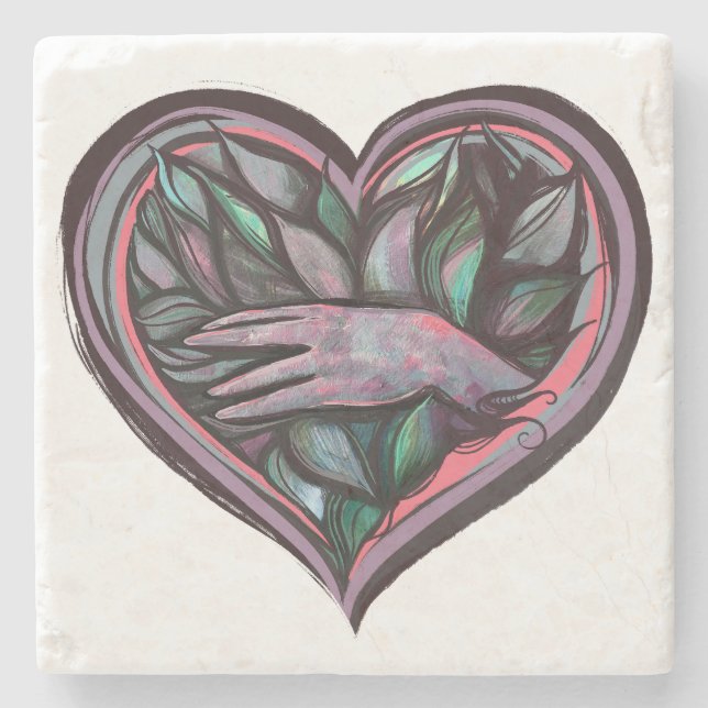 Lotus Blume Hand Goddess Power Steinuntersetzer (Vorderseite)
