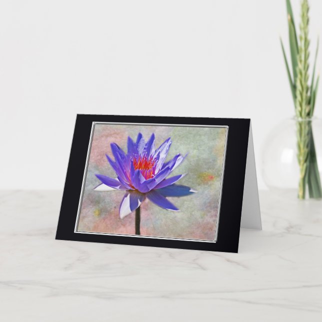 Lotus Blume Happy Birthday Card Karte (Vorderseite)