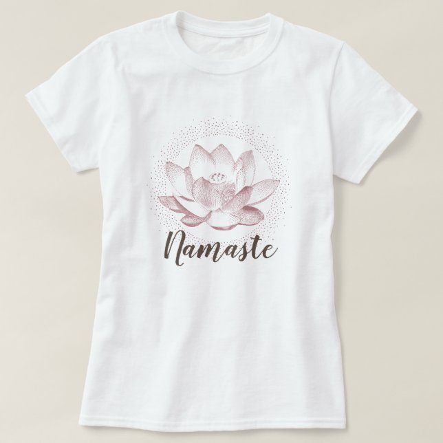 Lotus Blume Illustration Yoga Namaste Wellness T-Shirt (Design vorne)