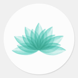 Lotus-Blume in aquamariner Farbe Runder Aufkleber