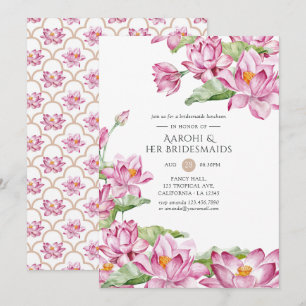 Lotus Blume Indian Bridesmaids Luncheon Einladung