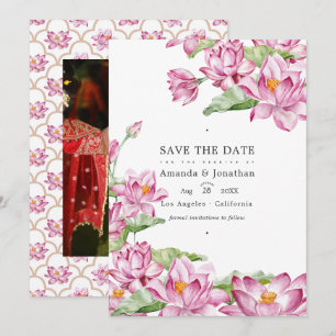Lotus Blume Indian Wedding Foto Save The Date