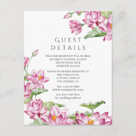 Lotus Blume Indian Wedding Guest Details Begleitkarte