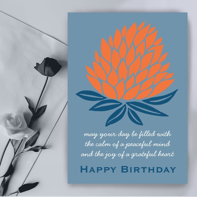 Lotus Blume Inspirational Mindful Happthday Karte (Lotus Flower Inspirational Mindfulness Quote Happy Birthday Digital or paper custom Card
)