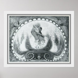 "Lotus Blume" Jugendstil von Fidus Poster