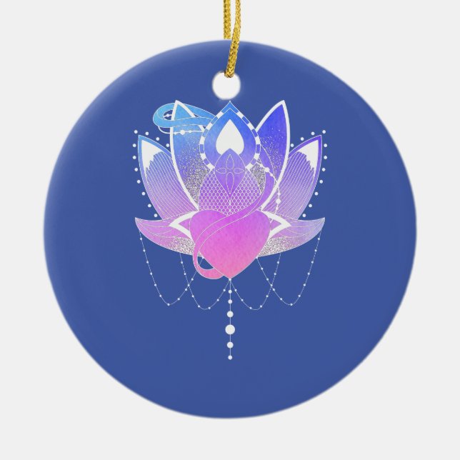 Lotus-Blume Keramik Ornament (Vorne)