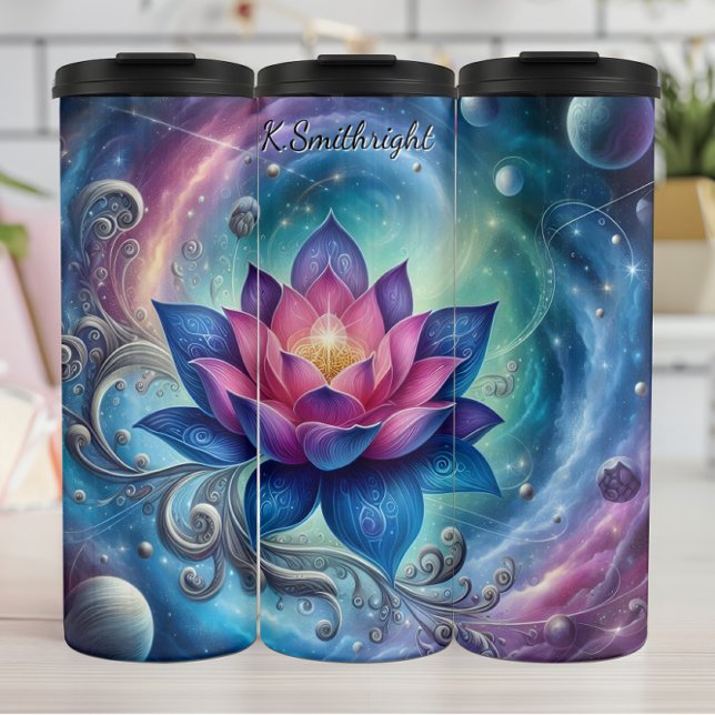Lotus Blume Kosmische Galaxie Harmonie Thermosbecher (Von Creator hochgeladen)