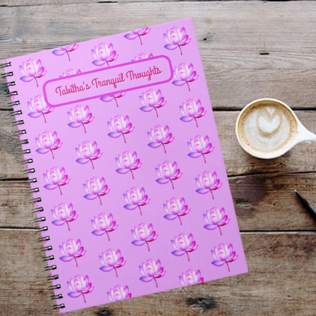 Lotus Blume Lavender Background Notebook Notizblock (Von Creator hochgeladen)