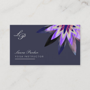 Lotus Blume Lila Logoheilung Yoga Visitenkarte