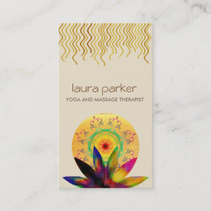 Lotus-Blume-Logo für Wasserfarben Yoga Heilung Visitenkarte