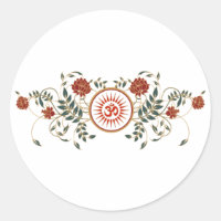 Lotus-Blume-Logo-OM-Symbol-Runde-Aufkleber