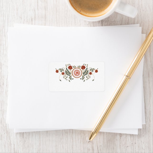 Lotus-Blume-Logo-Symbol-Leerzeichen-Adressetikette Adressaufkleber (Insitu)