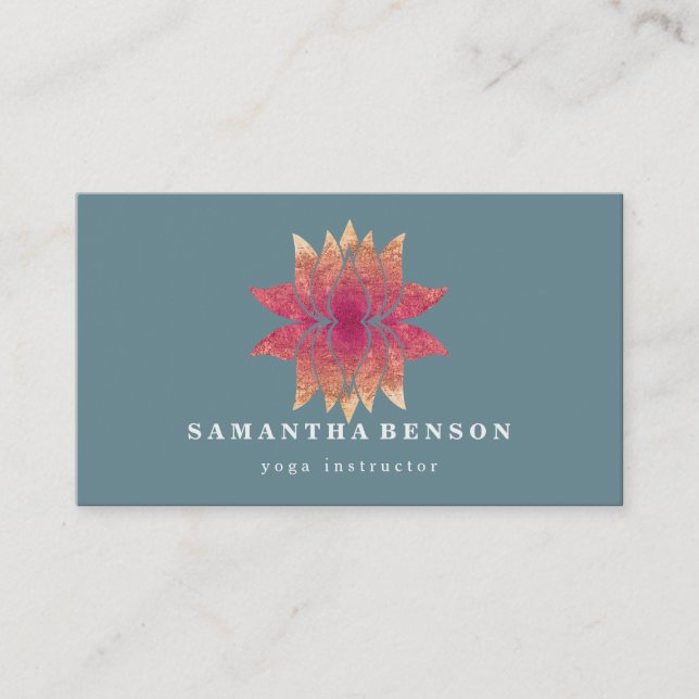 Lotus Blume Logo Yoga Business Card Visitenkarte (Vorderseite)