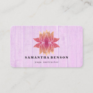 Lotus Blume Logo Yoga Business Card Visitenkarte