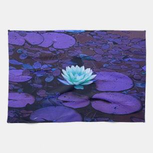 Lotus Blume Magisches Lila Blau Türkis Handtuch