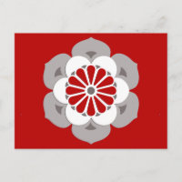 Lotus Blume Mandala, Dunkelrot, Grau und Weiß