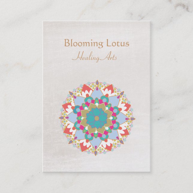 Lotus Blume Mandala Heilkunst Visitenkarte (Vorderseite)