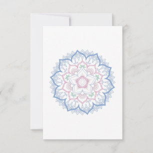 Lotus Blume mandala in sanften Pastellfarben RSVP Karte